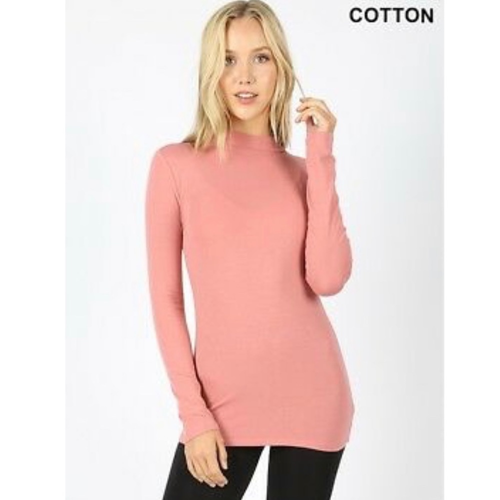 Pink Long Sleeve Turtleneck Sweater L